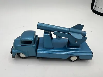 Vintage Friction Tin Toy Missile Rocket Truck - Line MAR Japan - 5 1/2  Long • $44.49