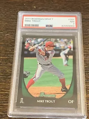 2011 Bowman Draft Mike Trout #101 Graded Psa 7 Nm Rc Rookie • $125