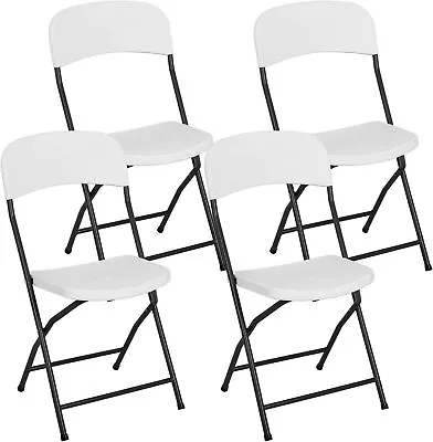 2/4/6 Pcs Folding Plastic Chairs Metal Kitchen Stackable Chairs 265lbs Capacity  • $98.49