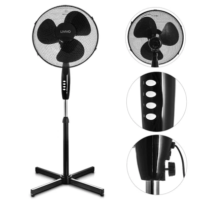 £32.95 • Buy Floor Standing Pedestal Fan 16 Inch Oscillating Electric 3 Speed Black Cooling