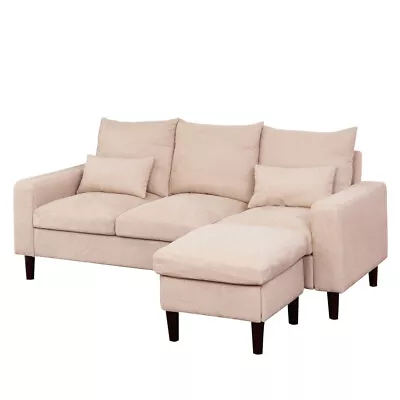 Upholstered Sofa Couch Linen Fabric Loveseat Modern Living Room Sofa 76.5  • $179.99