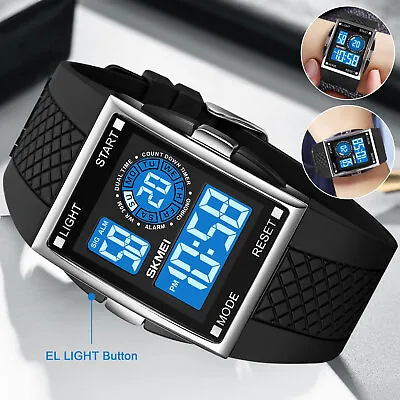 Waterproof Men's Military Watch LED Digital Backlight Sports Tactical Wristwatch • $15.48