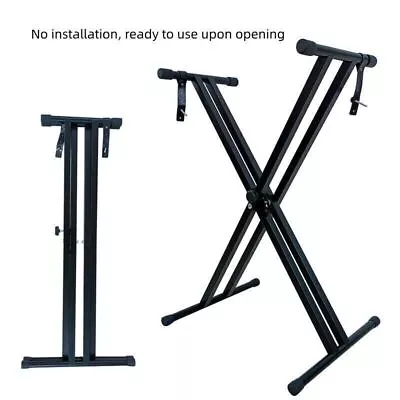 Heavy Duty Electronic Piano Stand Music Keyboard Rack Adjustable Height Double X • $32.99