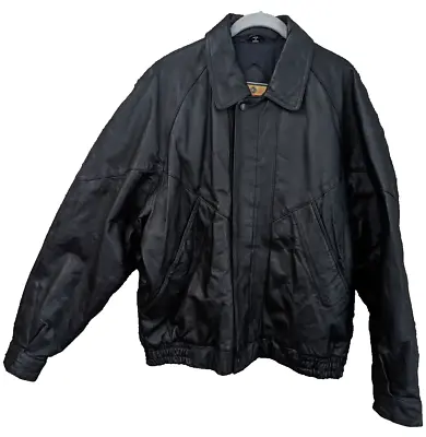 Vintage Cooper Leather Bomber Flight Jacket Brown Size LT • $99.99