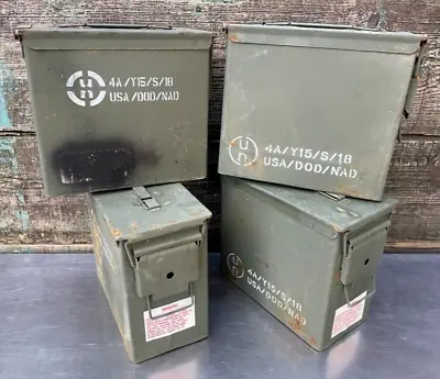 -LOT Of 4- TALL 50 Cal Ammo Can 11x5.5x9.75 PA19 Ammunition Box Military Army • $89.95