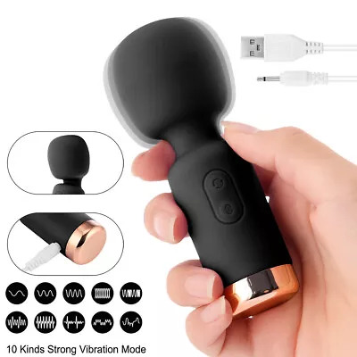 10 Speed Magic Vibrating Wand Full Body Massager USB Rechargeable Waterproof • £7.89