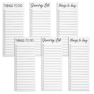 6-Pack Magnetic Daily To Do Planner For Grocery Shopping List 3 Designs 3.5x9 • $16.99