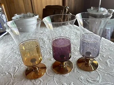 Vintage Harlequin Drinking Glasses Engraved (3) • $21