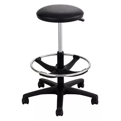 Pemberly Row Contemporary Adjustable Backless Drafting Chair In Black • $141.22