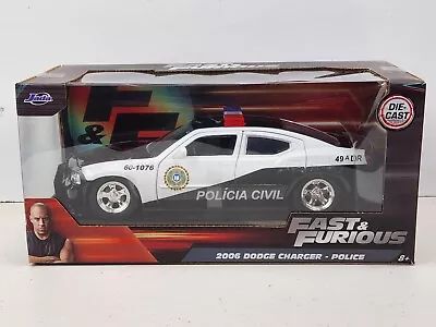 Jada Fast & Furious 5 Dodge Charger Hollywood Rides Rio Police Civil 1/24 Scale • $22.99