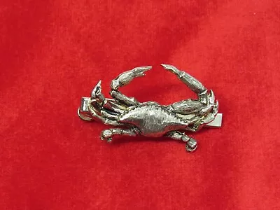 Vintage Jolle Crab Tie Clip Tie Bar Blue Crab Tie Clasp Cancer Zodiac. • $10