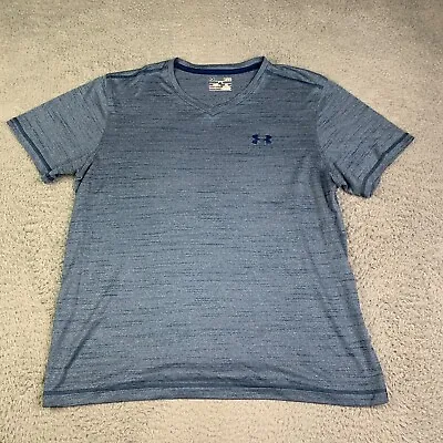 Under Armour Shirt Adult Large Blue V-Neck Lightweight Outdoors Gym Mens • $7.24