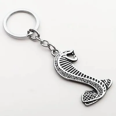 Silver Ford Mustang Cobra Snake Metal Key Chain Zinc Alloy Metal  King Ring • $12.99