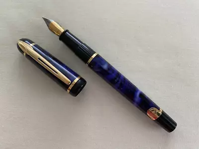 Vintage Waterman Paris Fountain Pen France Navy Blue Swirl • $12.99