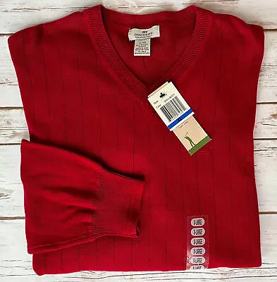 Dockers Premium Golf Liberty Red V-neck Ribbed Sweater Mens Xl New With Tags • $19.99