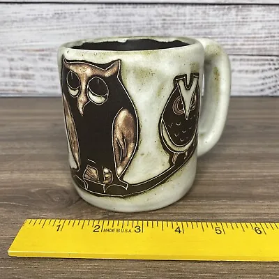 Design By Mara Art Pottery Stoneware Handmade In Mexico Owls 16 Oz Mug Signed • $19.50