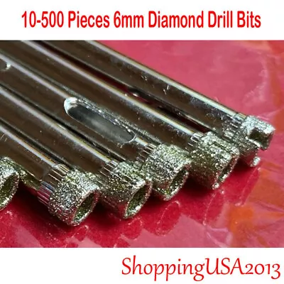 10-500 Pcs 6mm Diamond Drill Bits Hole Saw Cutting Tool Glass Marble Ceramic • $9.99