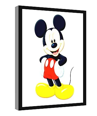 Mickey Mouse Old Skool Canvas Wall Art Wood Framed Ready To Hang Small To XXL • £15