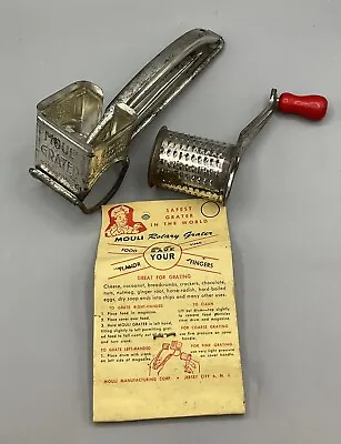 Vintage Mouli Grater With Red Wooden Handle ~ Made In France USA Patents • $14.99