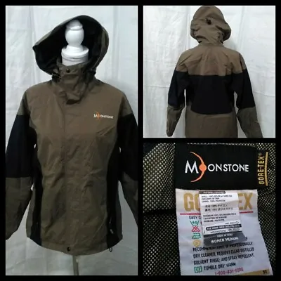Moonstone Ski Jacket Women's Medium Brown & Black Hooded W/Powder Skirt Iv#Z2634 • $39.99