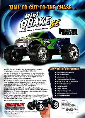 Duratrax Mini Quake Monster Truck Print Ad Wall Art Decor • $17.99
