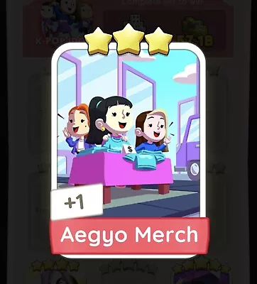 Set 16 Monopoly Go Sticker Aegyo Merch 3 Star Card • $2.28