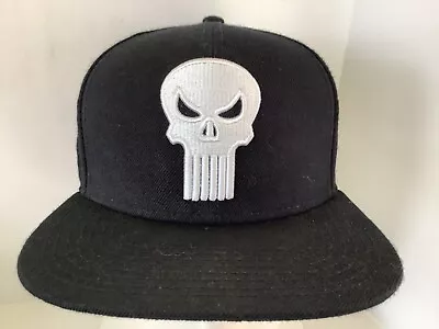 Marvel Comics THE PUNISHER Black Embroidered Strapback Hat Cap • $14.88