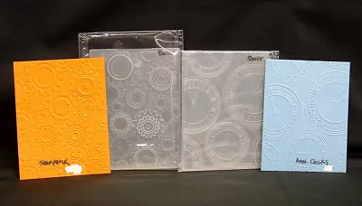 Darice Embossing Folders ‘assorted Clock Faces’ And ‘steampunk Gears’ Preowned • $7