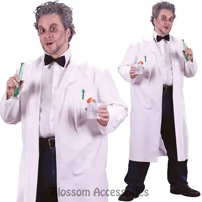£18.69 • Buy CL779 Mad Scientist Evil Doctor White Coat Lab Einstein Halloween Mens Costume
