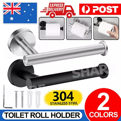 Toilet Paper Roll Holder Stainless Steel Storage Suction Cup Wall Mounted Rack • $8.85