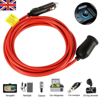 3.6M Car Cigarette Lighter Socket Extension Cable Cord Power Lead Fused Plug New • £9.99