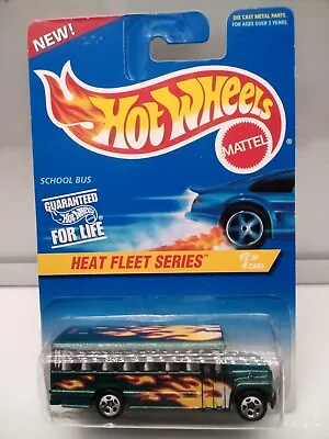 Hot Wheels - Mainline / American School Bus - Met Green - Flames - Model X1 • $29.72