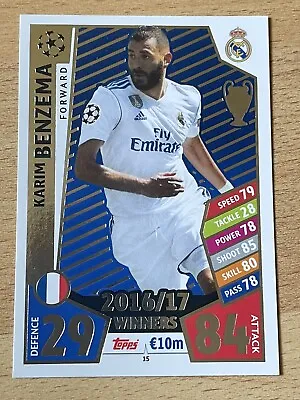 Match Attax Uefa Champions League 2017 2018 17 18 Karim Benzema Real Madrid • £0.99
