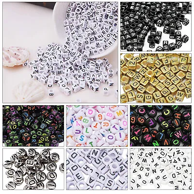 Alphabet Letter Beads Mixed Colour A-Z Kids Making DIY Jewellery Party Gift • $19.53