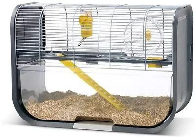 Savic Geneva Modern Hamster Cage 2 Tier Exercise Wheel Food Bowl Grey • £87.99