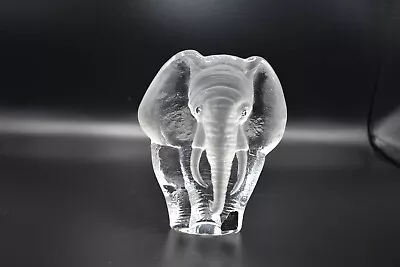 Vintage Royal Krona Sweden Mats Jonasson Elephant Crystal Sculpture Signed • £29