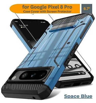 Google Pixel 8 Pro Case Military Grade Shockproof Cover W Screen Protector -Blue • $18.49