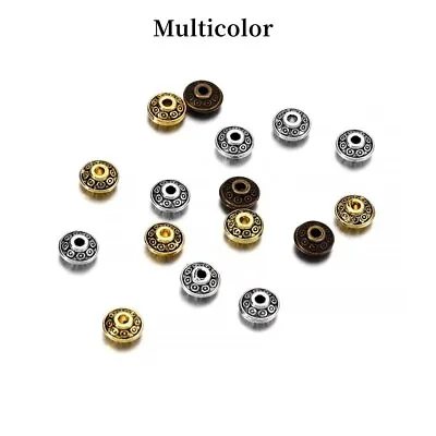 50pcs/lot 6mm Spacer Bead Cone Pattern Metal Loose Beads For DIY Jewelry Making • $2.18