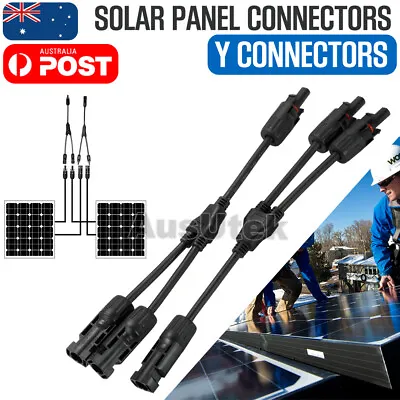 1 Pair Solar Y Connector Cable Plug Inline Solar PV Panel IP67 2 Connection AU • $8.45