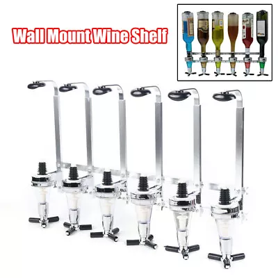 6 Bottle Alcohol Liquor Dispenser Stand Wall Mounted Drink Beer Wine Bar Butler • $33.25