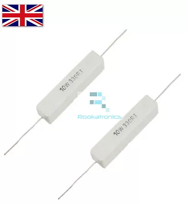 Wirewound Cement Resistor Ceramic 10W Horizontal 0.1ohm -100Kohm - Free Postage • £4.99