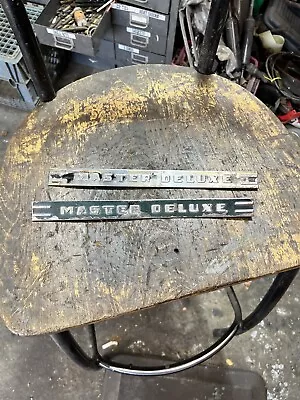 $100 • Buy 1941 Chevrolet Master Deluxe Hood Side Emblems 41 Chevy Original Vintage Pair