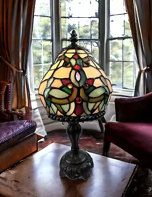 Vtg Dale Tiffany Leaded Stained Glass Lamp Antiques Roadshow Collection 14”H • $125.10