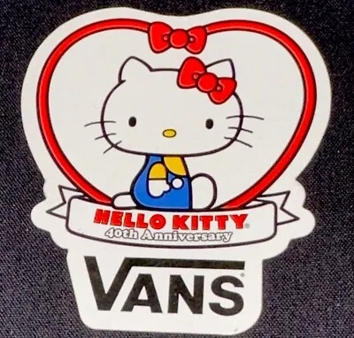 Hello Kitty Vans Sticker✨🌸🐕🌸🐩🛹❤️✨3 1/2” X 3”✨40 Aniversary✨🎀cute🎀✨ • $3.50