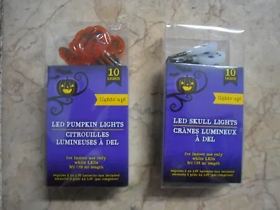 New 10-Light Strands Battery-Powered Light Strands Pumpkin Spider Or Bat 3 FT L • $4.88