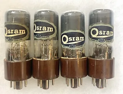 Osram 6J5 L63 Brown Base Black Plate Square Getter NOS Unused Matched Quad • $695