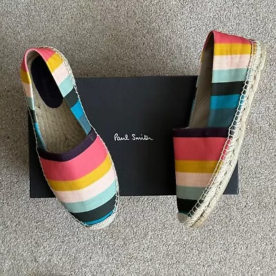 PAUL SMITH Signature Stripe ESPADRILLES Artist Stripes Shoes Sandals UK 8 • £99.99