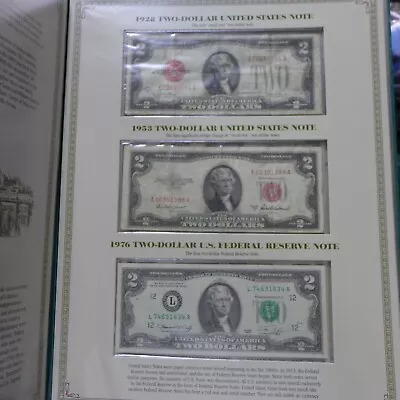 Two Dollar Notes Folio Postal Commemorative Society 1928 1953 1976+2009 (4) • $59.95