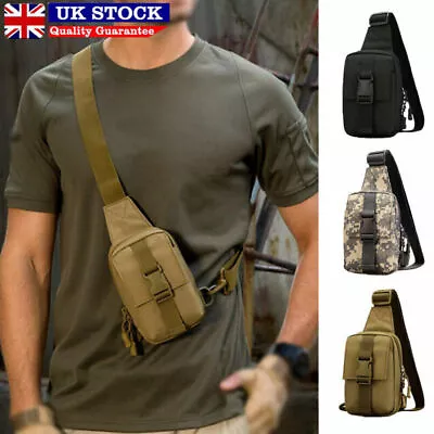 Men Small Chest Bag Pack Travel Sport Shoulder Sling Backpack Cross Body Outdoor • £6.89