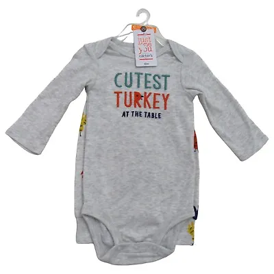 2 PC Carter's Baby Boy Size 6M 'Cutest Turkey' Thanksgiving Bodysuit & Pants Set • $4.89